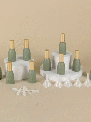 10 pcs 12ml Green Essential Oil Roller Bottles with Golden Caps