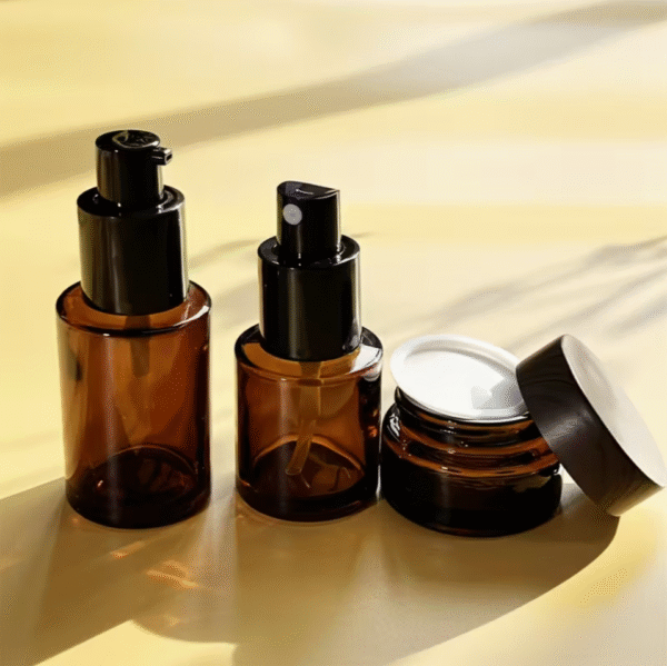 3 pcs Amber Glass Travel Set