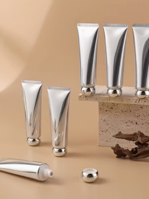 10 pcs 50ml Refillable Aluminum Plastic Cosmetic Tubes with Round Bottle Caps