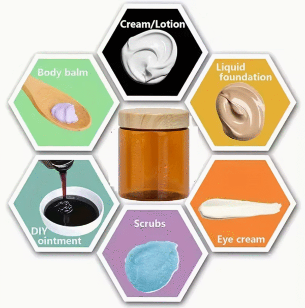 8pcs 250ml Tea Brown Wide Mouth Jars with Wood Grain Lids