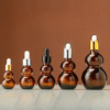10pcs Brown Amber Double Gourd Glass Dropper Bottles
